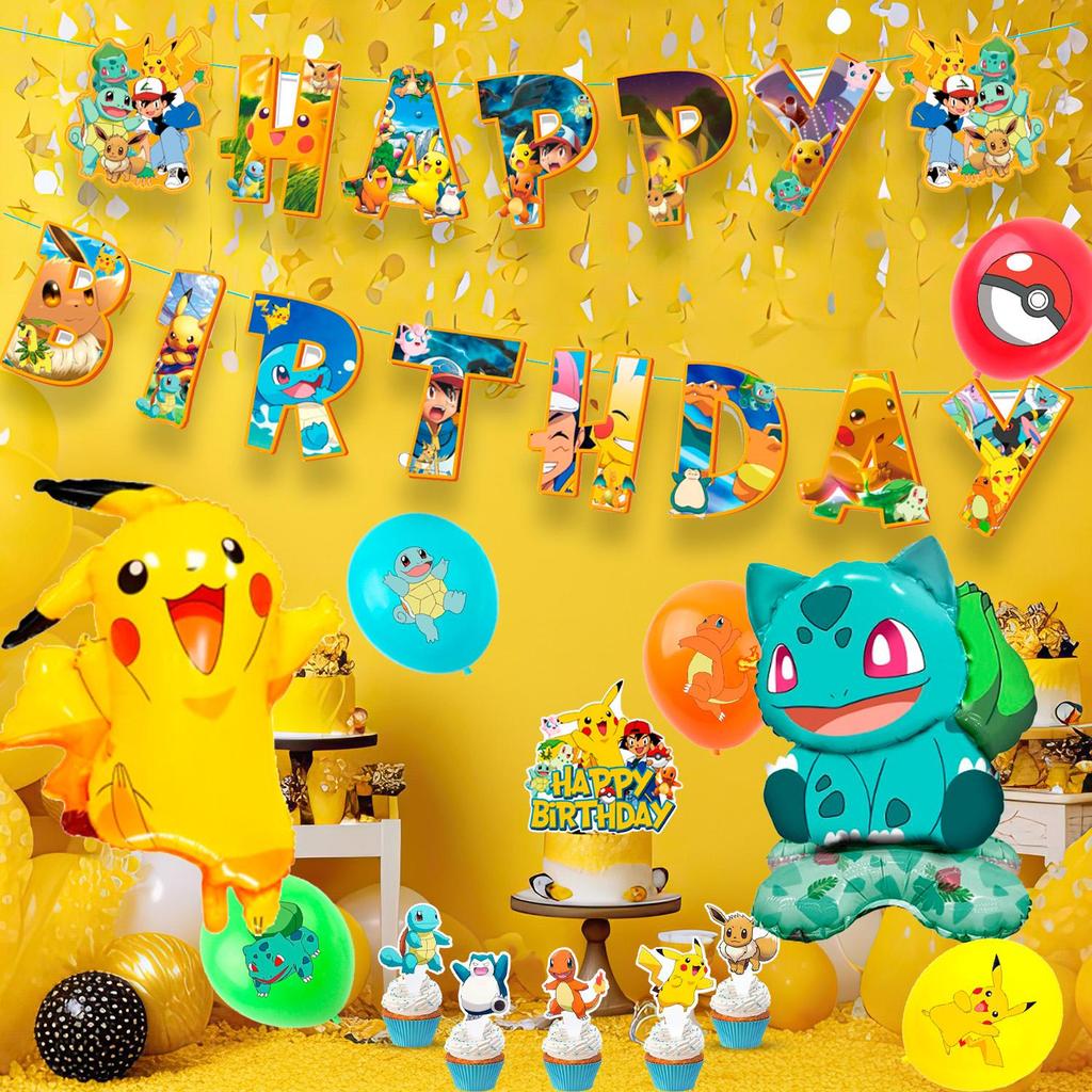 Cartoon-Geburtstagsparty-Dekorationen, Anime-Mottoparty-Dekorationen, Anime-Ballon-Party-Set, Ballon-Dekorationen