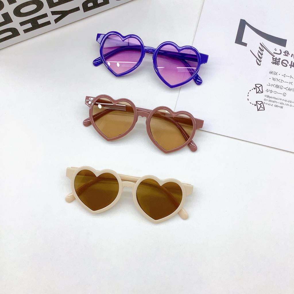 Fashion Children'S Sunglasses Versatile Candy Color Boys And Girls Sunglasses Love Uv Protection Baby Glasses
