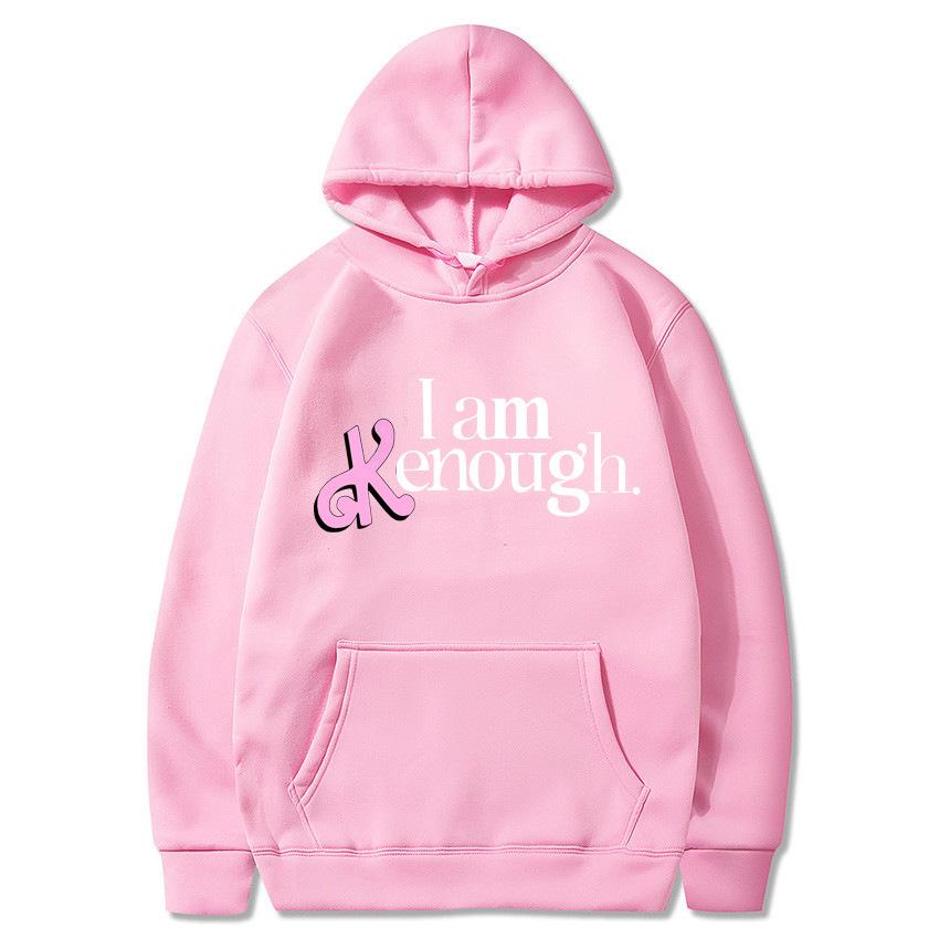 2025 new I Am Kenough letter print hooded loose sweater men's and women's hooded sweater