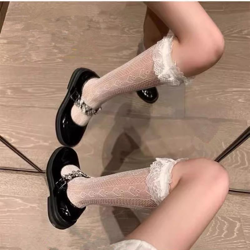 Women's Lolita Lace Mid-Length Breathable Socks for Spring & Summer
