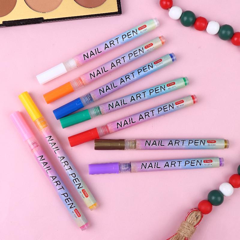 4/12 Stück/Set Bunter Nail Art Graffiti Stift Wasserdicht DIY 3D Nail Art Zeichenstift Abstrakte Linien Feine Malwerkzeuge
