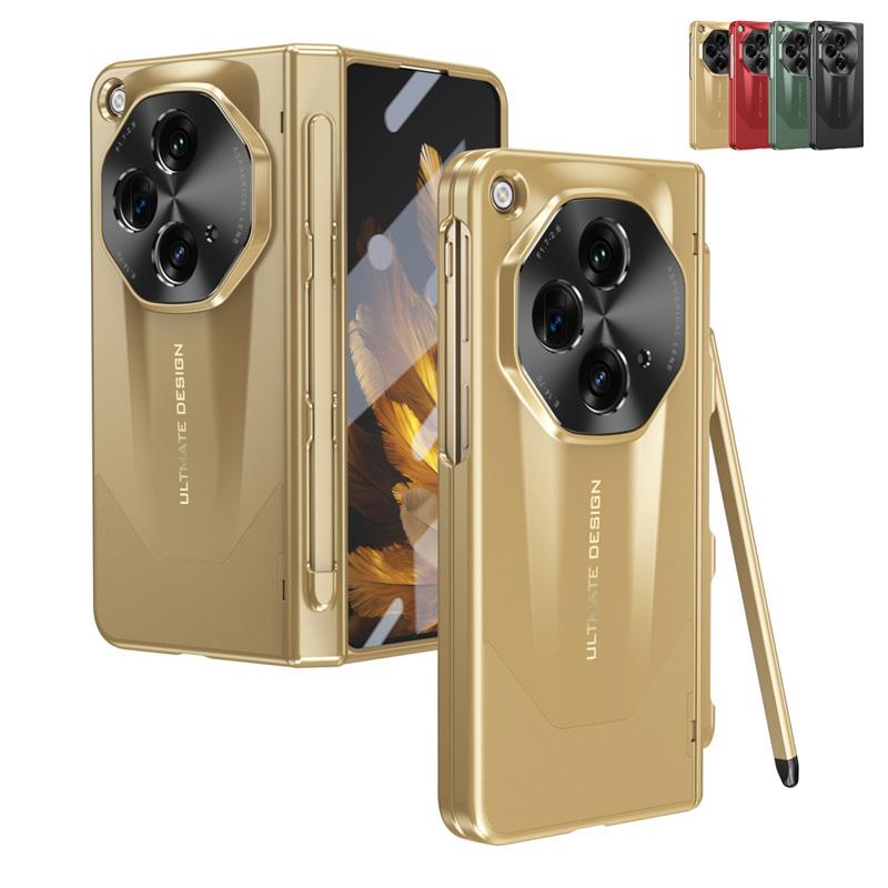 Plating Hinge protection Armor Shockproof Lens protection Pen Slot Cover for OnePlus Open / for Oppo Find N3 with Tempered Glass
