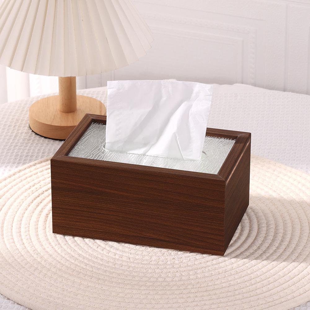 High-End Wooden Tissue Box for Living Room, Coffee Table, or Hotel - New Chinese Style with Customizable Logo Option