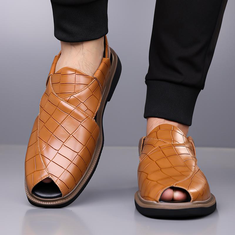 Men’s Sandals Mary Jane Dancing Shoes Dress Wingtip Wedding Stylish Formal Leather Prom Blazers Shoes Over Sized