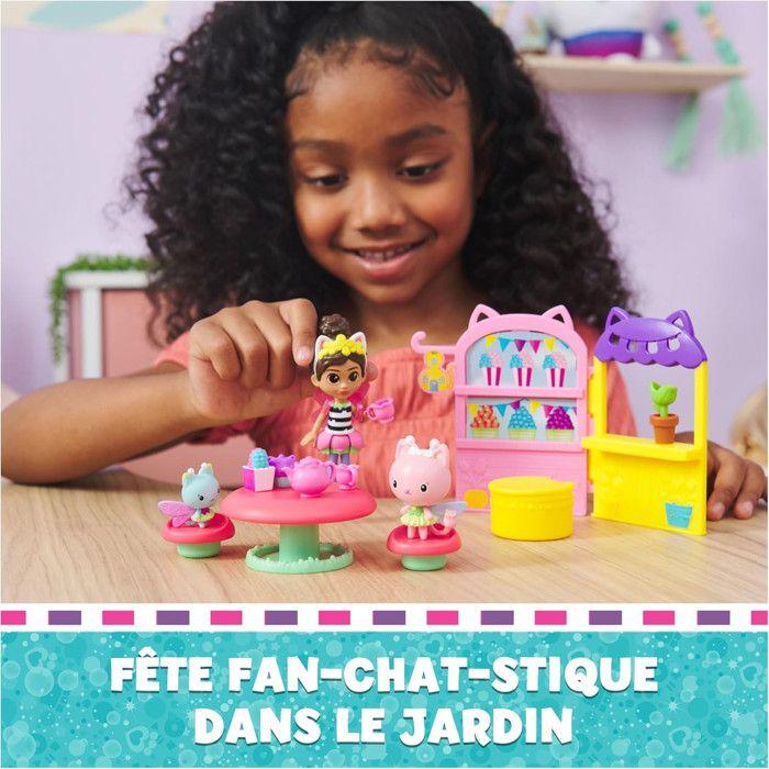 Cofanetto festa in giardino - GABBY'S DOLLHOUSE - Kitty Fairy - 3 personaggi - 18 pezzi - Accessori inclusi