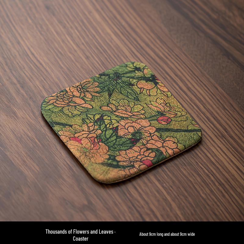 Chinese Style Double-sided Waterproof Silk Coaster - Heat Insulation Pad for Tea Ceremony & Home