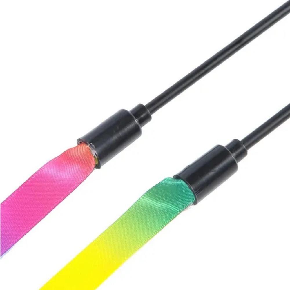 Colorful Interactive Cat Wand Toy Teaser with Rainbow Ribbon String for Kittens Pet Supplies Fun Cat Toys