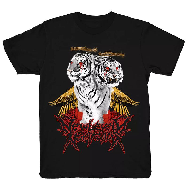 Polyphonic Band American Avantgarde Metal Dark Rock High Street Loose Print Mens and Womens Tshirt Short Sleeves M