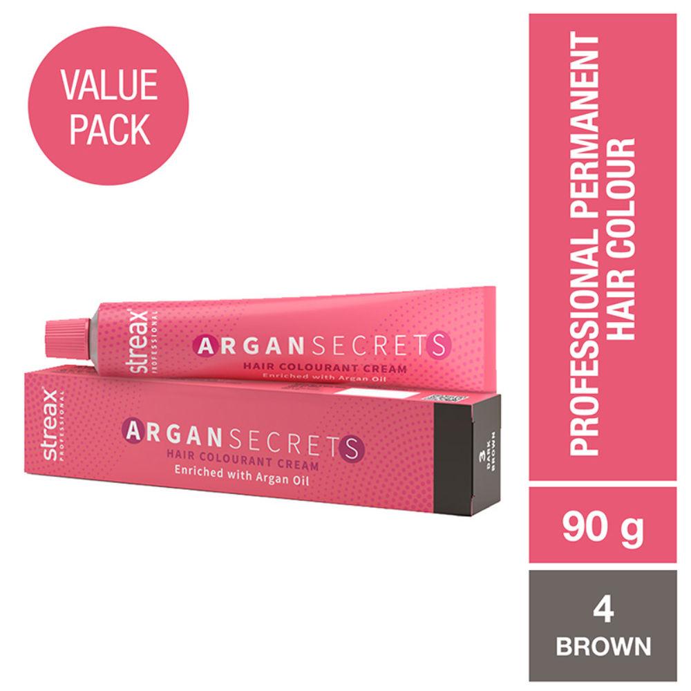 

Streax Professional Argan Secrets Стойкая крем-краска для волос Коричневый 4 90 г Обогащена аргановым маслом