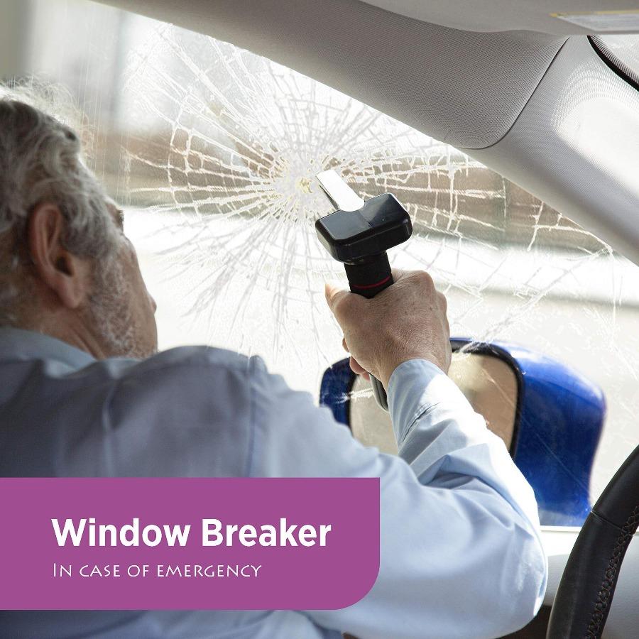 Multi-Functional Car Armrest Assist Handle - Portable Tool with Window Breaker & Seatbelt Cutter for Seniors