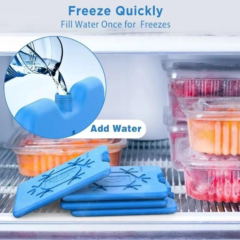 5pcs Ice Pack Bag Portable Water Injection Box Reusable Ice Pack for Lunch Boxes Slim & Long-Lasting for Fishing Camping Picnics