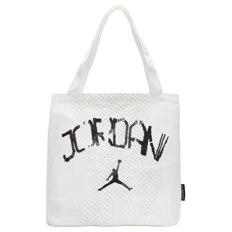 

New Jordan Cotton Tote Bag Shopping Bag Handbag Shoulder Bag Unisex White JD2513106AD-004 36.1*20.3*35.6CM