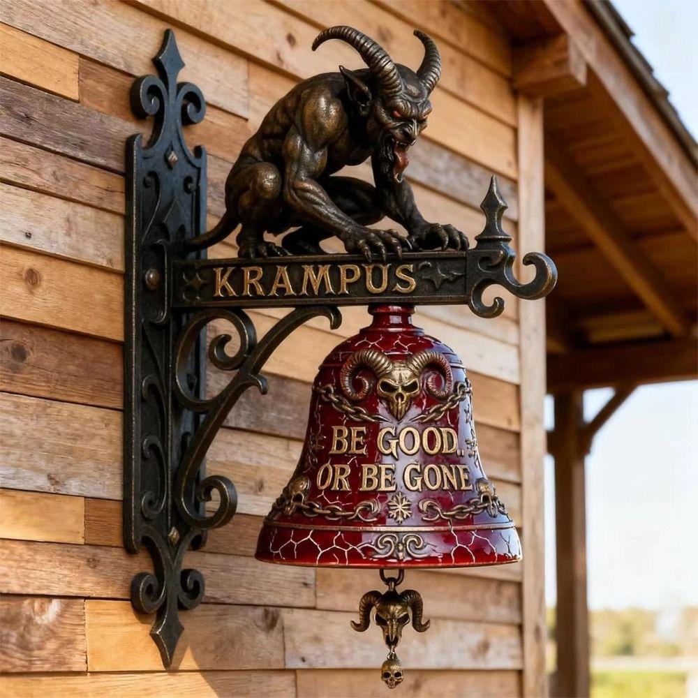 Resin Material Krampus Decorative Ornament Resin Decorative Hanging Bells Halloween Decoration