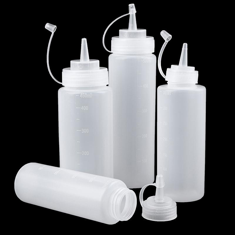 

3Pcs Squeeze Squirt Condiment Bottles With Cap Lid Salad Sauce Dispenser Bottle