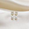 Stud Earrings with Zircon Accents for Women, Elegant Jewelry