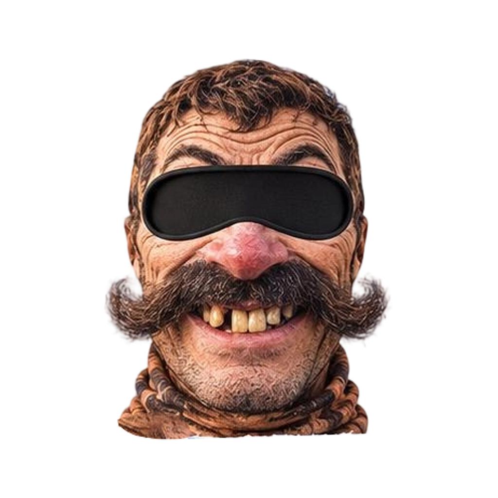Novelty Old Man Face Ski 3D Full Print Full Face Winter Windproof, Sunglasses Not Included
