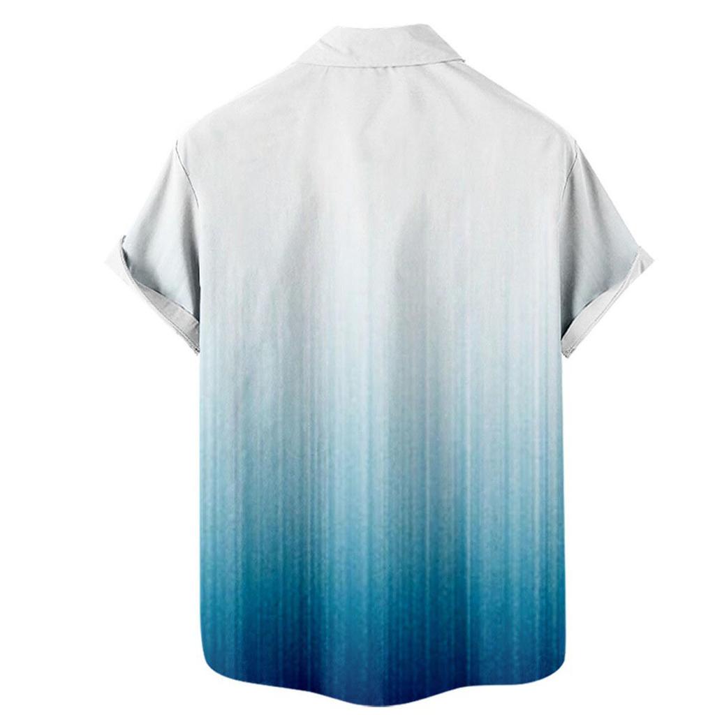 Men'S Casual Lapel Gradient Beach Holiday Wear Men'S Fashion Shirt