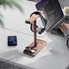 Headphone headphone earphone walnut stand, desktop, headset, stand, stand, wooden,