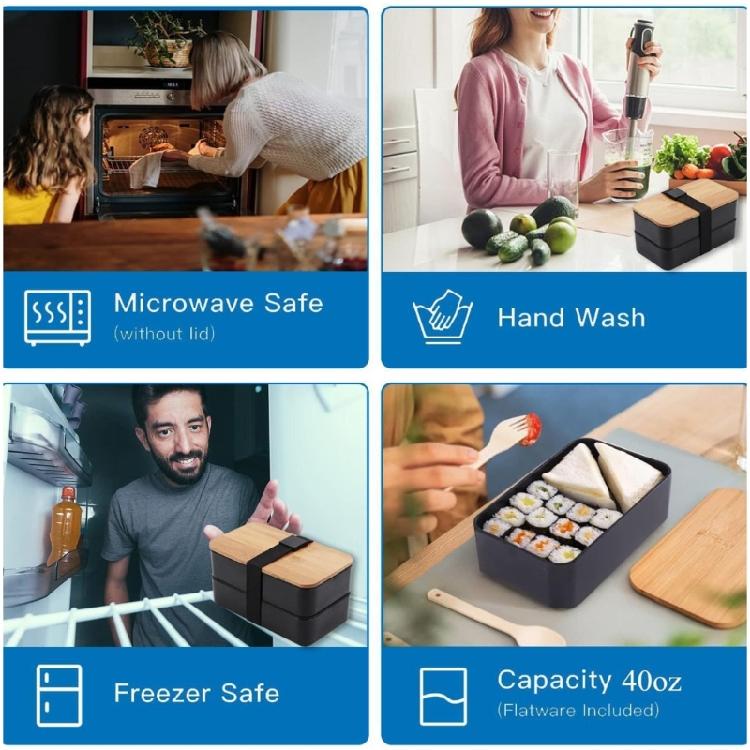 Multi Sectional Lunch Container Food Grade Materials Lunch Box Elegant Food Storage Container with Warm Keep Bag