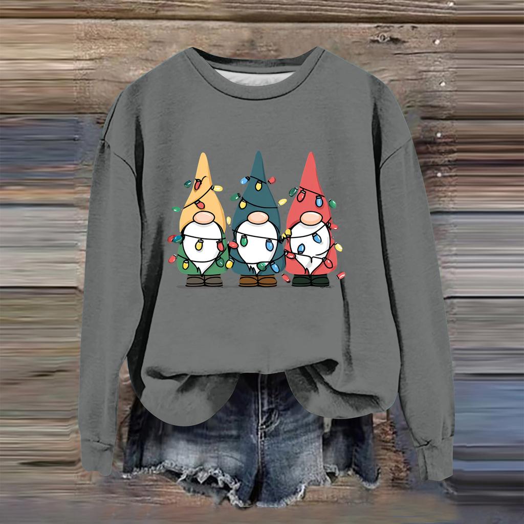 Women's Fashion Casual Long Sleeve Loose Christmas Printed Sweatshirt