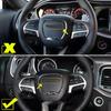 4x For 2015- Dodge Charger Accessory Carbon Fiber Steering Wheel Cover Trim