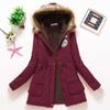 Autumn Winter Women Cotton Jacket with Fluffy Collar for Warmth Padded Casual Slim Coat Emboridery Hooded Parkas Wadded Thickened Oversized Coat Top