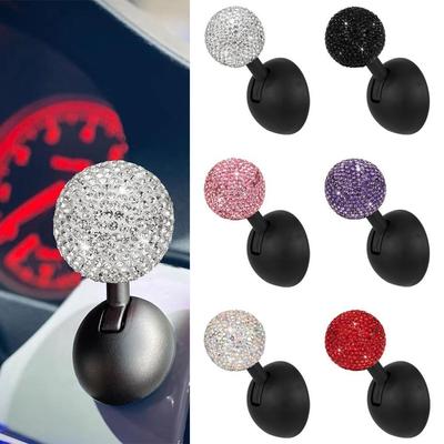 Diamond Start Button Push Start Auto Ignition Button Cover Automotive One-Touch Button Rocker Car Engine Push Start Stop Lever