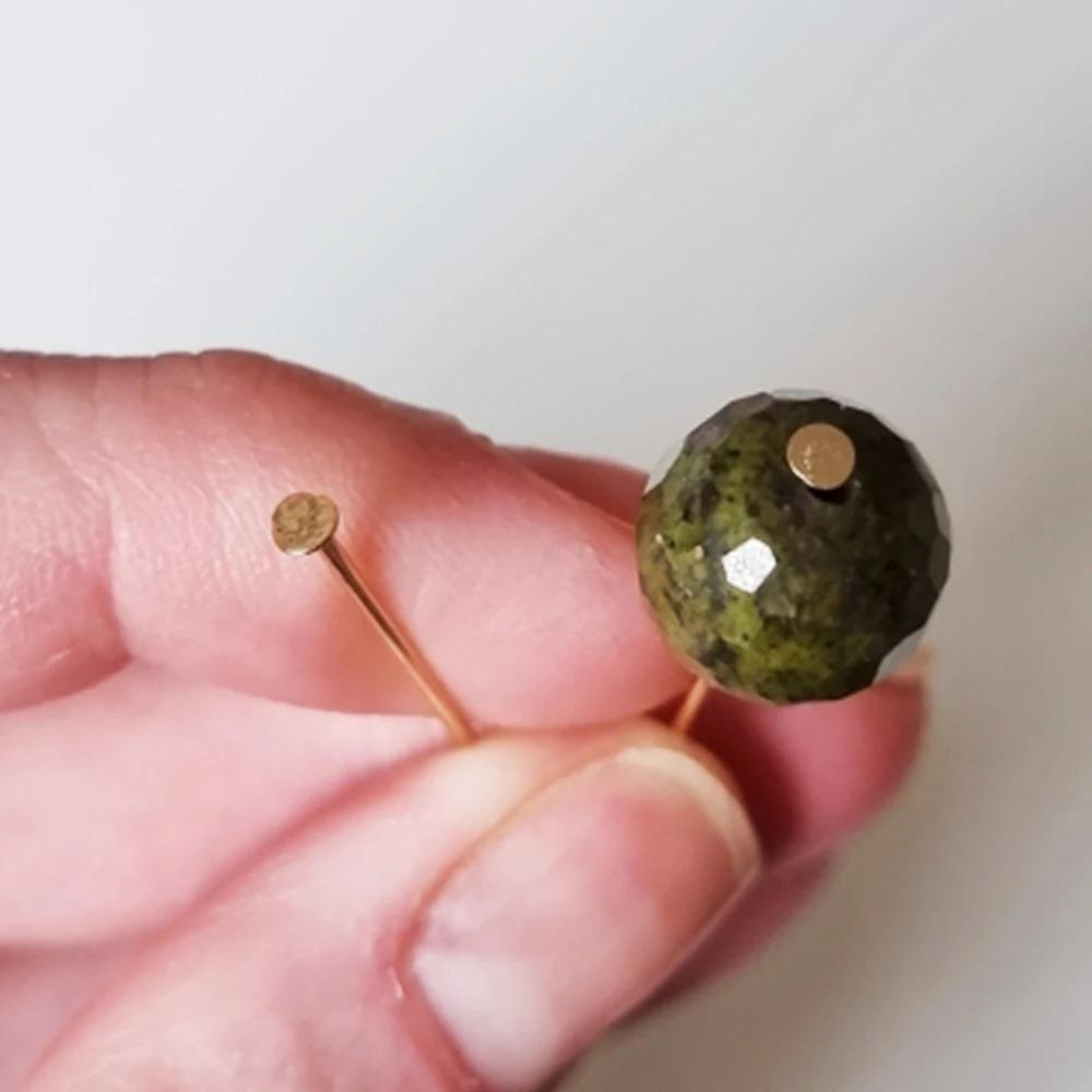 100PCS 0.6mm Thin Wire Jewelry Making Pins Gold Plated Jewelry Ball Pins Head Needle Accessories