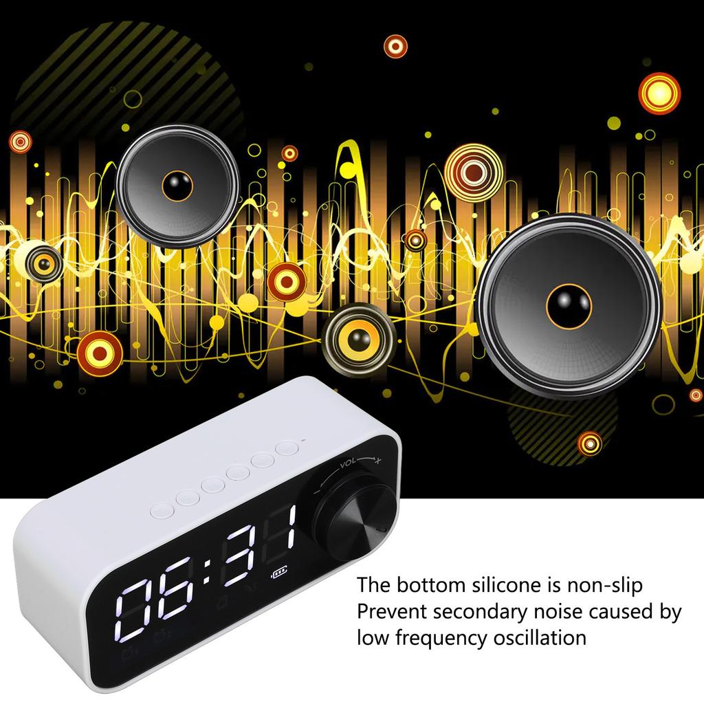 B126 Clock Speaker Multifunctional Portable Alarm Clock Radio with LED