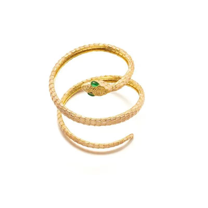 High-end Light Luxury Fashionable Snake-shaped Round Bracelet with Buckle for Women, Same Style