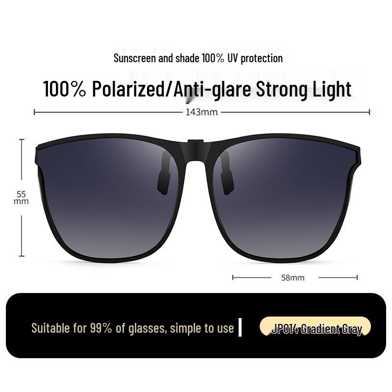 Occhiali da Sole Polarizzati Clip-On Ribaltabili da Uomo - Protezione UV per la Guida Giorno/Notte