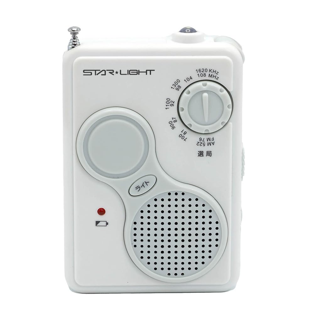 radio LED with Pocket-sized hand-crank radio, rechargeable, hand-crank charging, light, pocket-sized, light, earphones, BR-206WH
