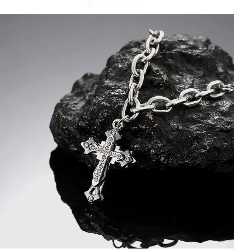 Equator Cross Necklace Men's Tide Hip Hop Premium Tide Brand Versatile Pendant Niche Design Accessories