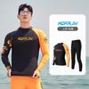 Mens UV Protection Rash Guard Set Long Sleeve Swimwear Surfing Diving Snorkeling Quick Dry Nylon Beachwear