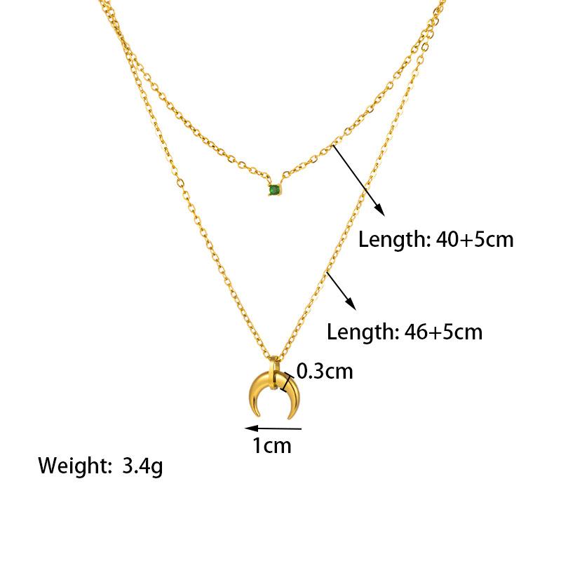 

Стиль Зеленый бриллиант Рог Перевернутый полумесяц Двойная луна Сложенная цепочка Ключица Цепочка Набор Цепочка Ожерелье