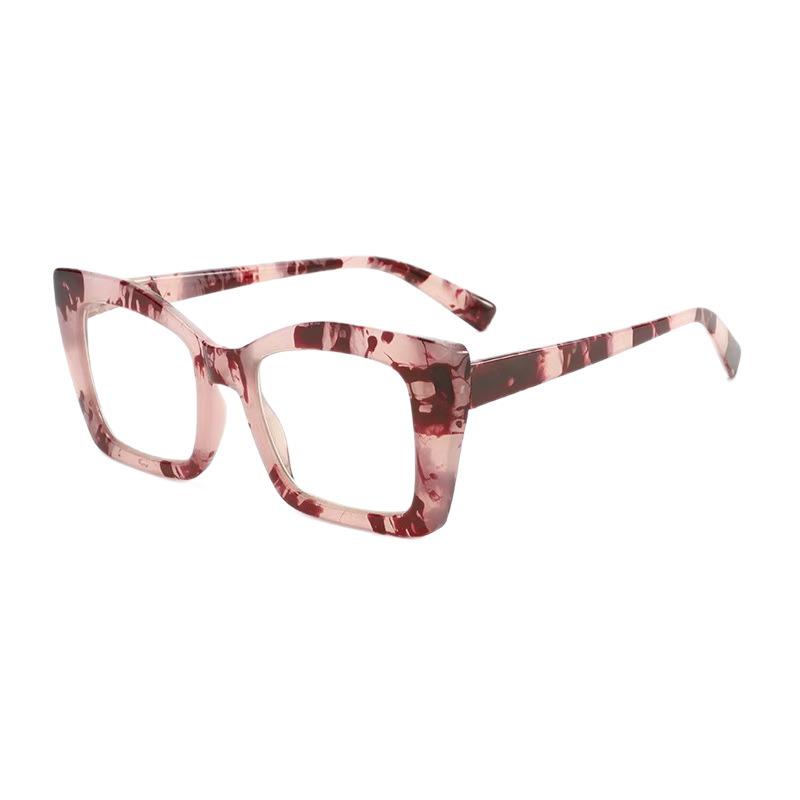 New European and American anti-blue reading glasses tortoiseshell pattern fashion square high definition spring leg reading glasses