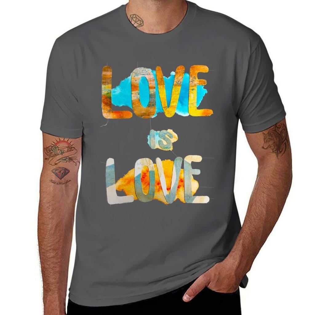 Love Is Love Orange And Blue Design Tshirt Summer Sports Quick Dry Tshirt