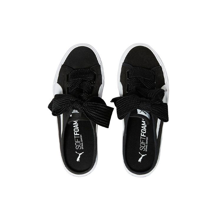 Puma  Bari Mule Ribbon Black White Women Sneakers 382331-01