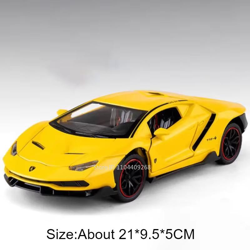 1:24 Scale Lambor LP770 Revuelto Sports Car Model Toy Alloy Diecast Sound Light Supercar Vehicles Models Boys Birthday Gifts