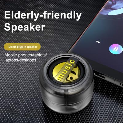 Mini alto-falante portátil 3,5 mm AUX interface de áudio recarregável plug-play universal smartphone line-in alto-falante com graves nítidos