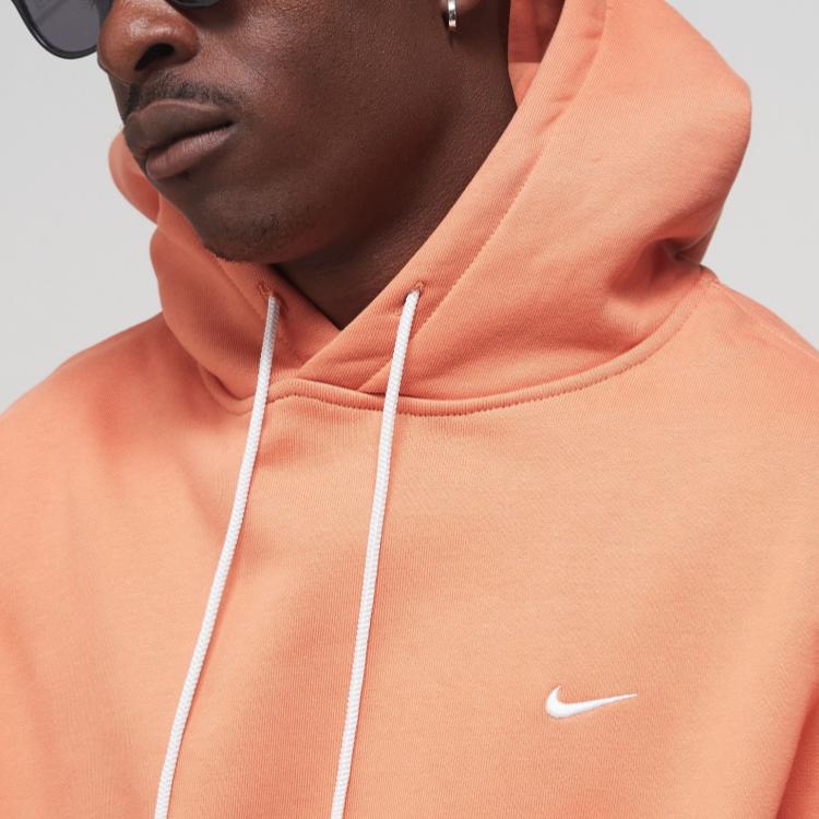 Nike Solid Color Drawstring Hooded Long Sleeve Sweatshirt Men Tops Orange CV0552-863