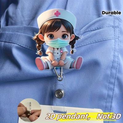 Lanyard tejido de acrílico 2D para enfermera, portarretractil de insignia, accesorio de identificación médica.