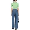 Ganni Ss23 Letter Print Round Neck Short Sleeve T-Shirt Women tops Green T3352-484