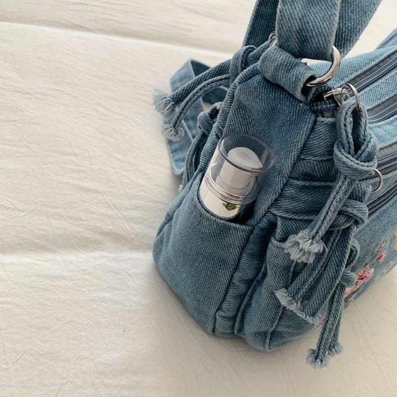 Vintage vyšívaná džínová taška Dámská taška přes rameno Crossbody taška