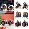 2 Pieces Lighted Christmas Village Figurine Resin Table Centerpiece for Desk