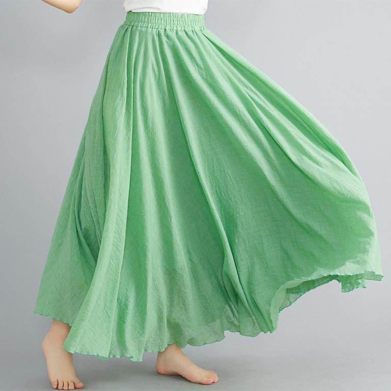 Forest Women's Artistic Cotton Linen Clothes Women Skirts Casual Elastic Waist A-line Skirt