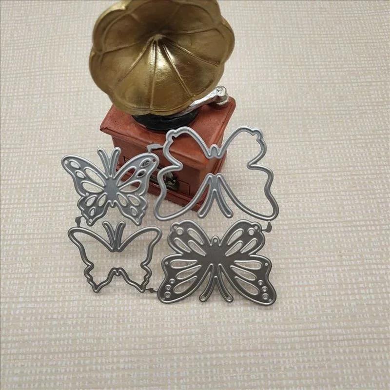 4 PCS/Batch DIY Card Mold Photo Album Embossed Butterfly Metal Cutting Paper Book Craft School Supplies Border Template