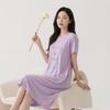 Fenteng [with Chest Cushion 7A Antibacterial] 100% Pure Cotton 26 Spring/summer Short Sleeved Nightgown Women's Dress Pajamas