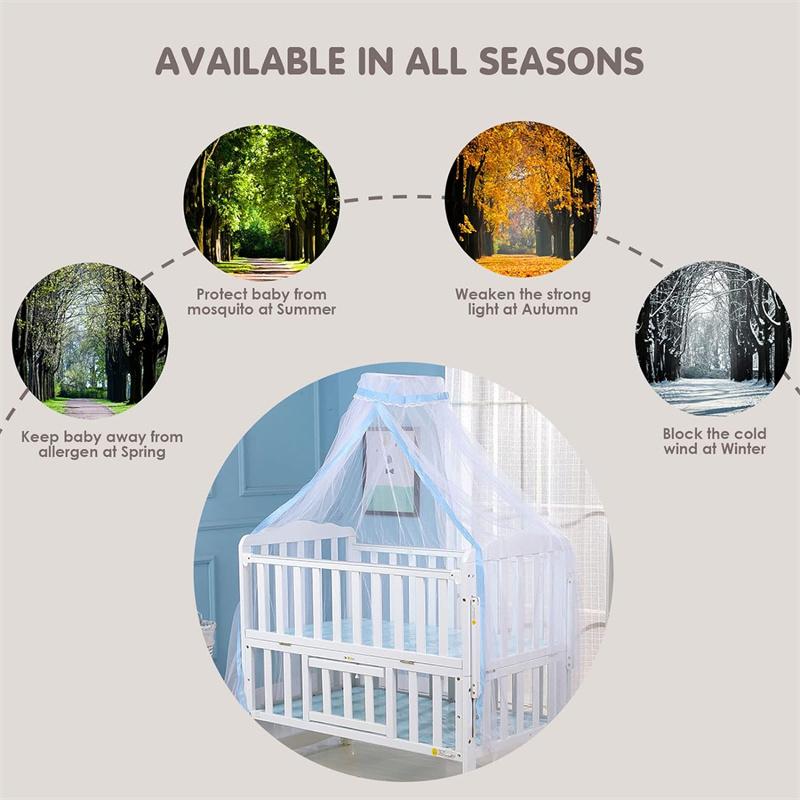 Universal Netting Mosquito Net Foldable Infant Canopy Round Bed Canopy Mosquito Net For Baby Summer Baby Crib Net Crib Dome