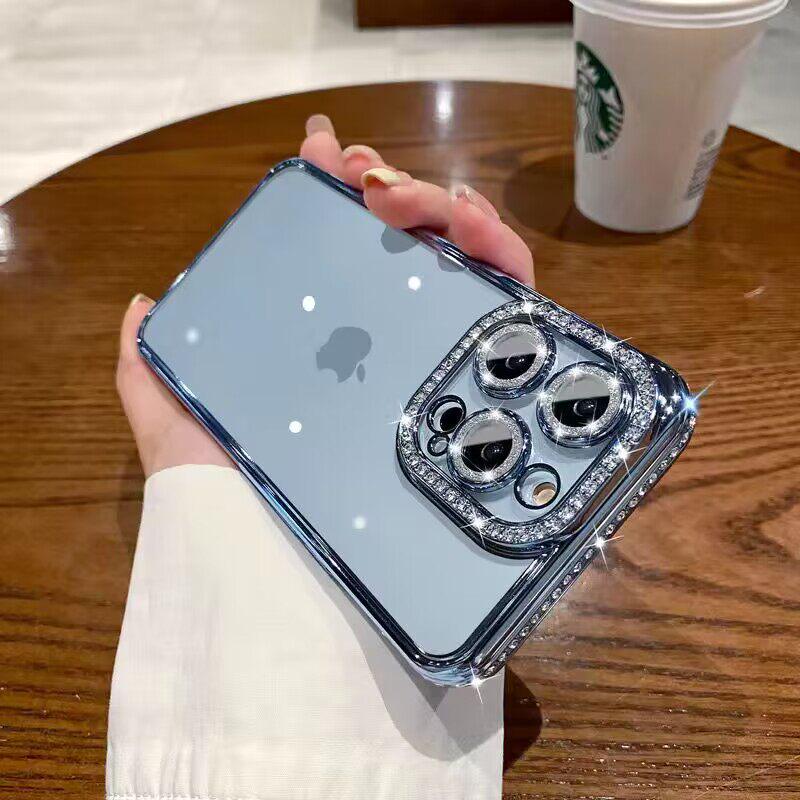 

Apple 17 Pro Max Luxury Rhinestone Phone Case for Women - Fashionable, Full-Coverage Silicone for iPhone 15 iPhone 16 Pro